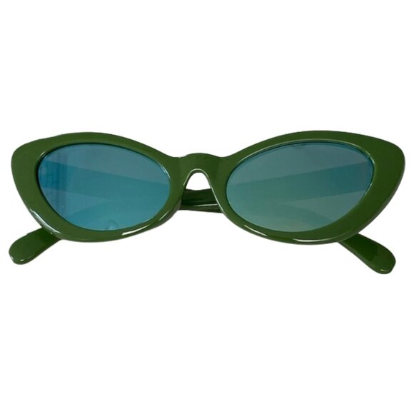 Green Mod Cat Eye Sunglasses - Picture 1 of 7